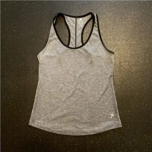 Active By Old Navy Womens Workout Tank Top Semi Fitted Gray Black Trim Size Sm